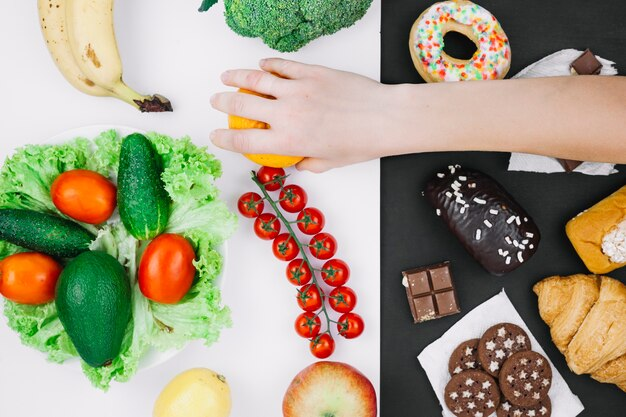 Основные принципы правильного питания для снижения веса: сбалансированное питание, умеренные порции, употребление овощей и фруктов, ограничение жирных и сладких продуктов.